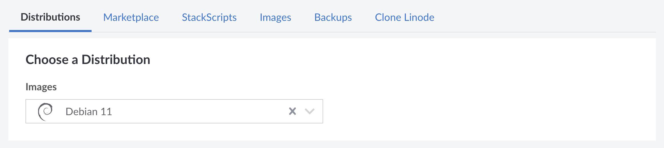 Distribution selection in Cloud Manager Distribution selection in Cloud Manager