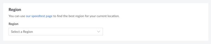 Region selection in Cloud Manager Region selection in Cloud Manager