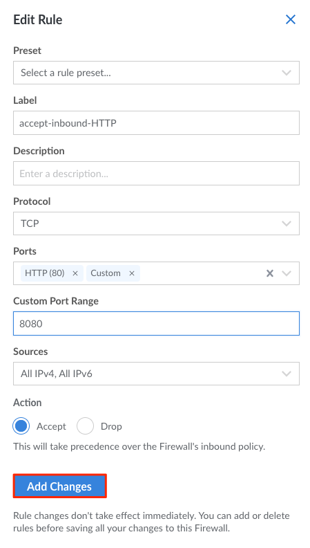 Save your Firewall rule edits.